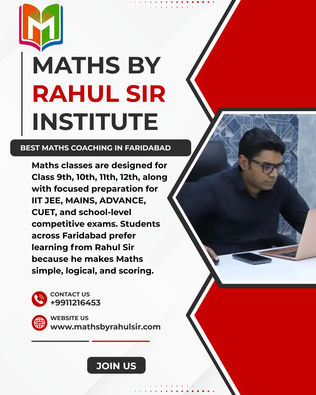 Maths by Rahul Sir Institute in Faridabad is a well known coaching center