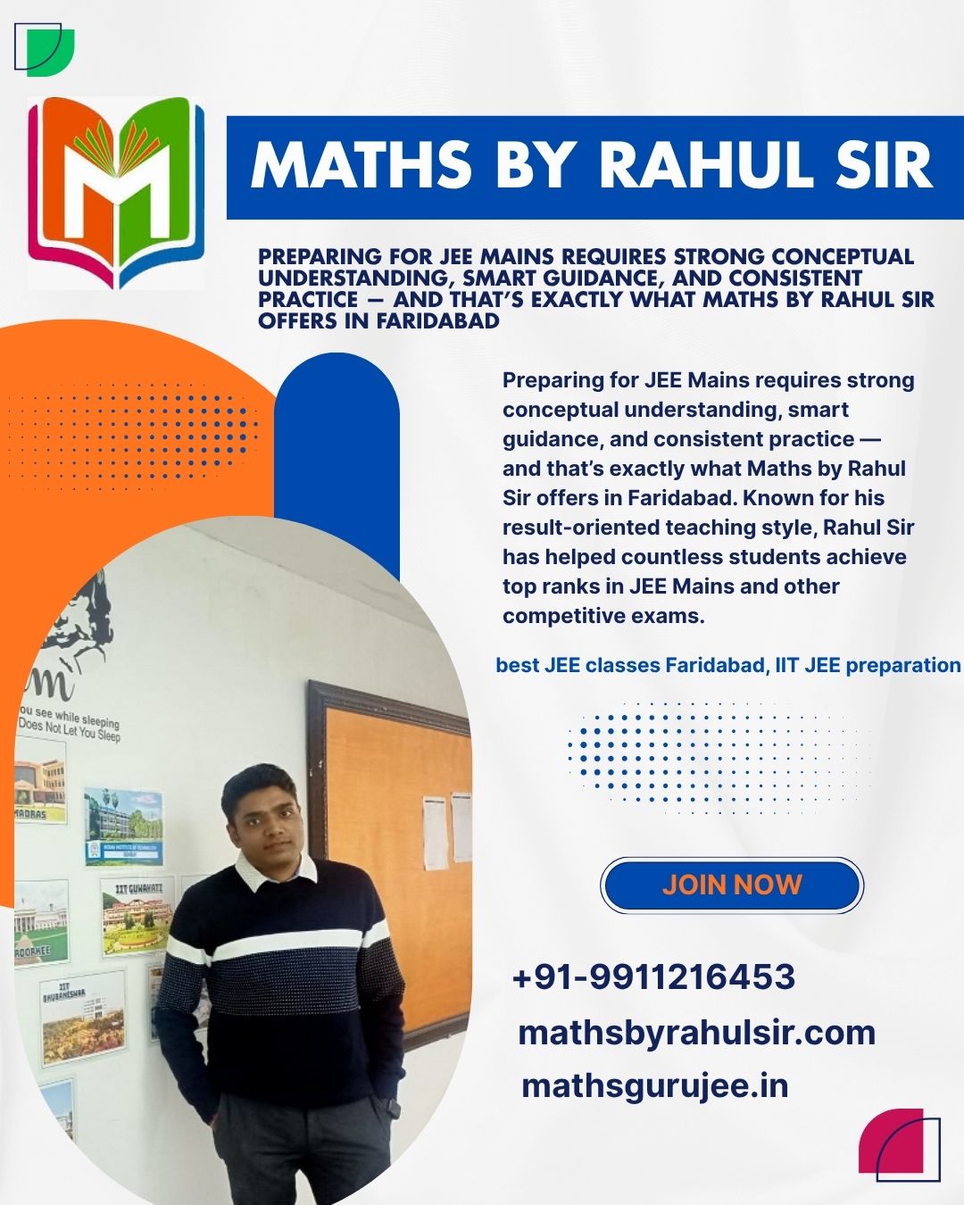 Maths by Rahul Sir’s JEE Mains classes in Faridabad